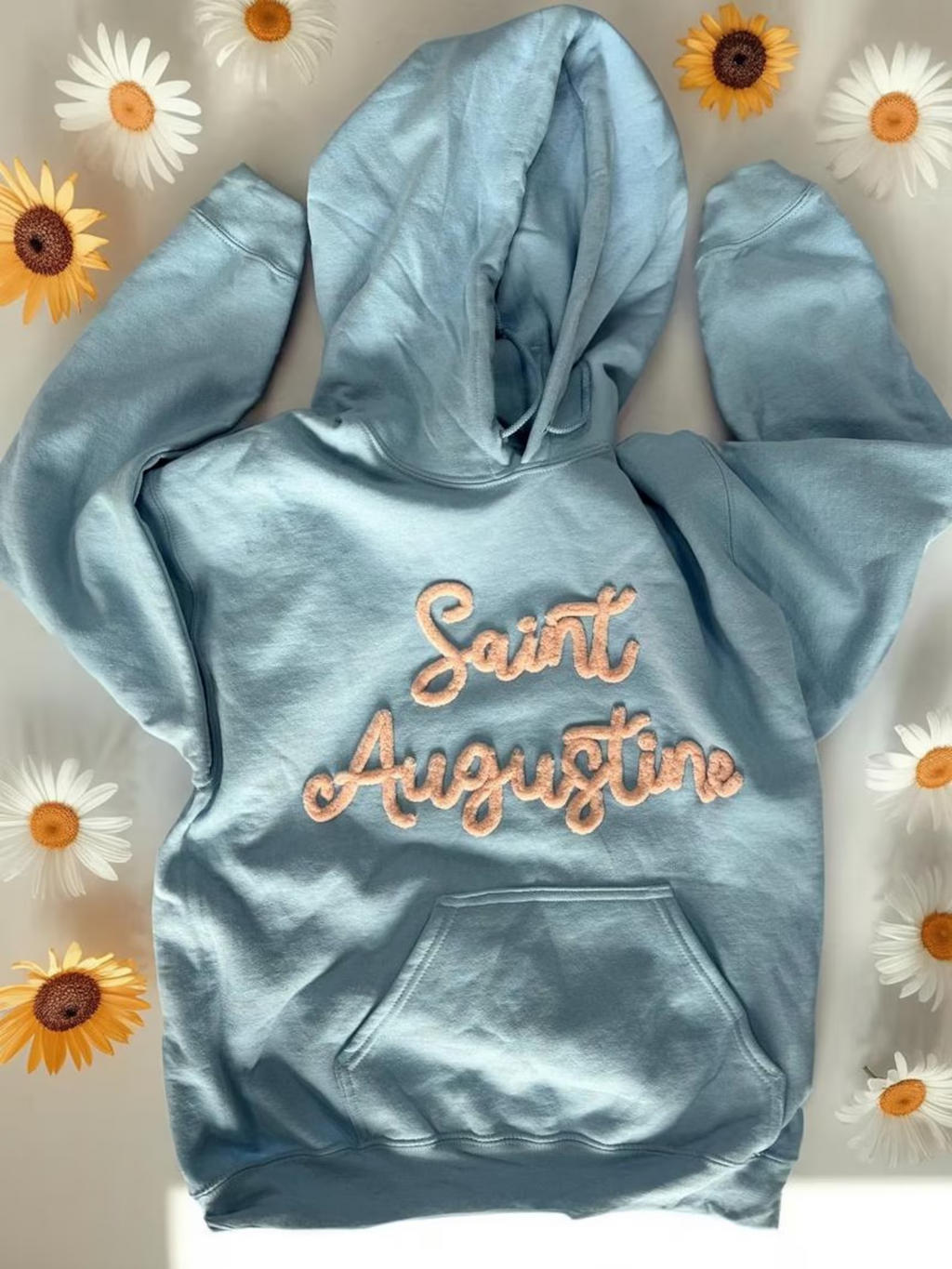Custom Chenille Team Name Hoodie, Chenille Patch Sports Team Hoodie, High School Teams, Falcons, Eagles, Colts spirit