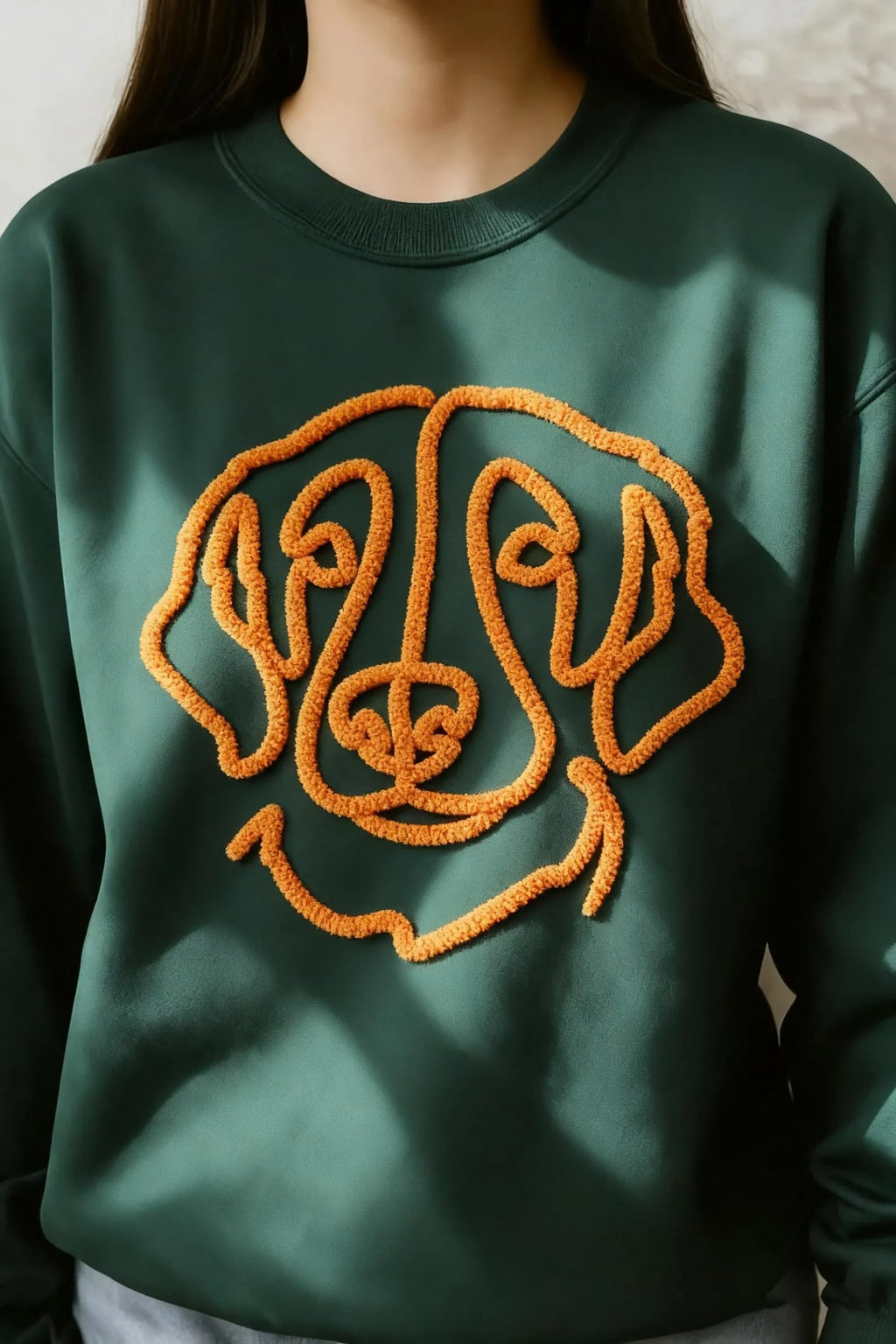 Custom Pet Fuzzy Chenille Yarn Sweatshirt, Embroidered Dog Hoodie with Pet Photo, Embroidered Pet Portrait, Gift for Pet Lover