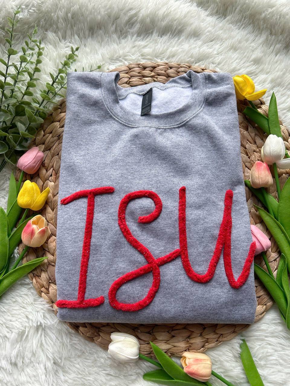 College Sweatshirt Chenille, Patch Sports Team T-shirt, High School Teams, Team Spirit Shirt, University T-shirt, Collage Shirt