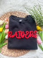 Custom Chenille Embroidered Team Name or Mascot, Chenille Patch Sports Team Sweatshirt, High School Teams, Falcons, Eagles, Colts spirit