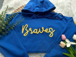 Custom Chenille Team Name Hoodie, Chenille Patch Sports Team Hoodie, High School Teams, Falcons, Eagles, Colts spirit