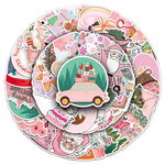Pink Christmas Stickers