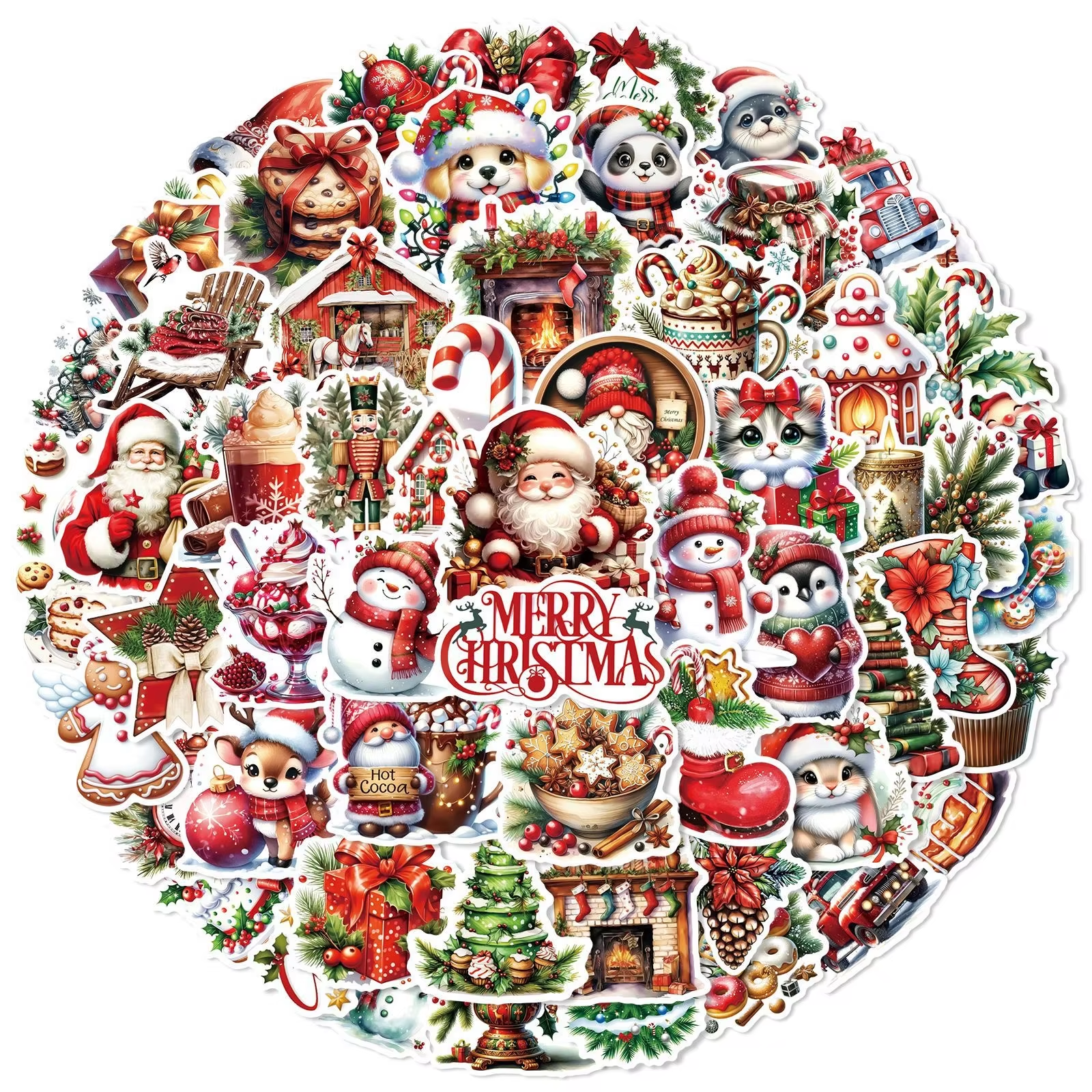 Pink Christmas Stickers