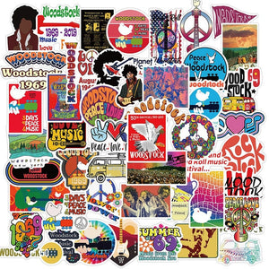 Autocollants du festival de rock de Woodstock