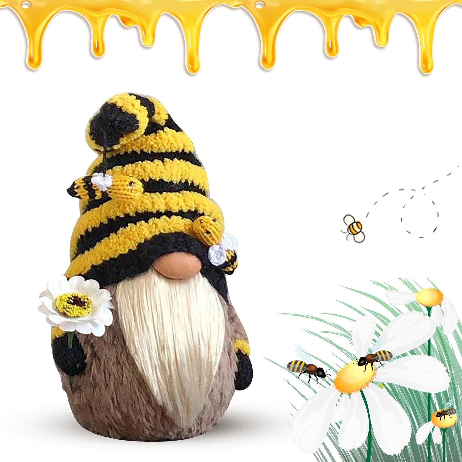 Bee Gnome Doll Ornament