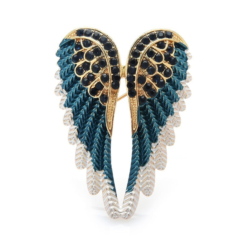 Broche en strass ailes d'ange, cadeau
