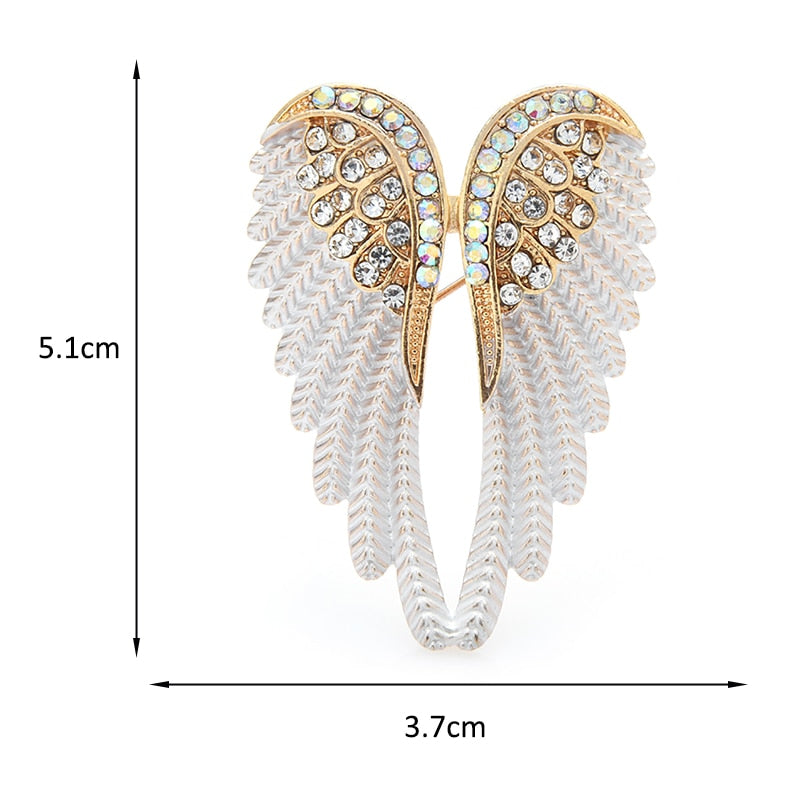 Broche en strass ailes d'ange, cadeau