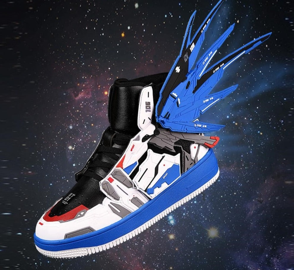 Baskets de luxe à lacets Gundam Casual Side Wings aux couleurs tendance