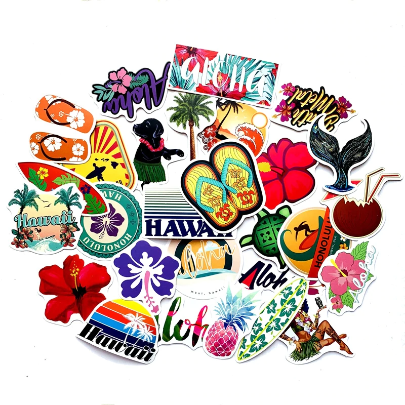 Autocollants de plage d'été à Hawaï