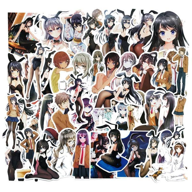 Autocollants de fille lapine sexy de dessin animé