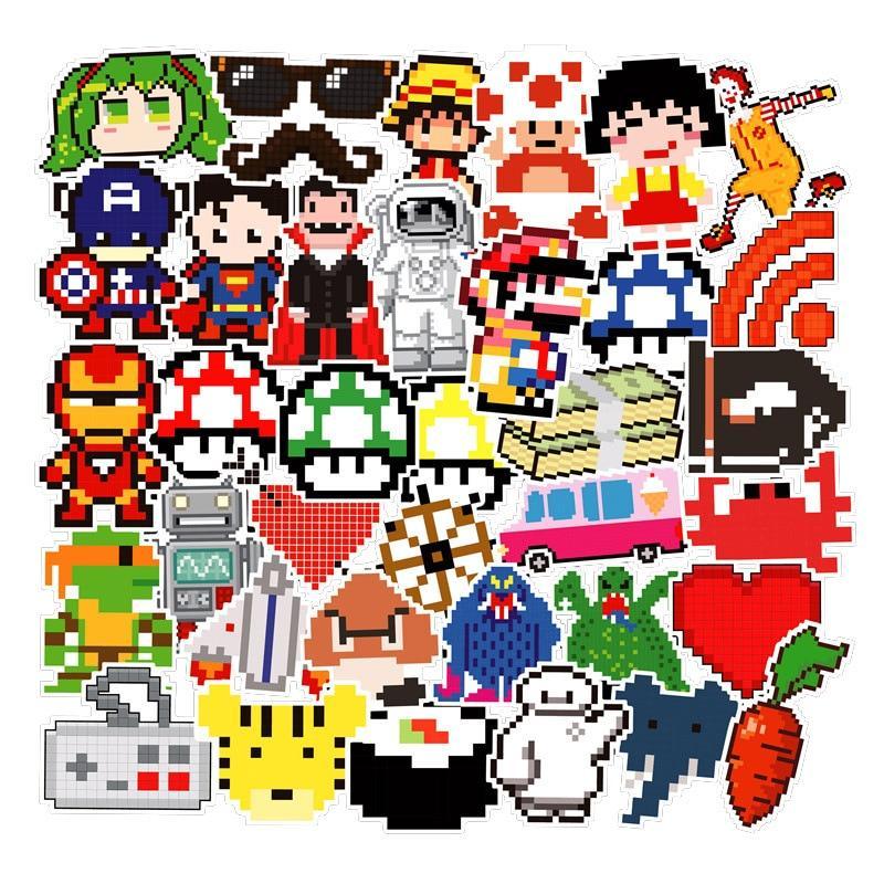 Autocollants Pixel Mario Nintendo