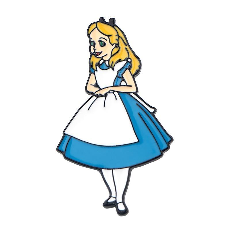 Broche en émail Alice au pays des merveilles