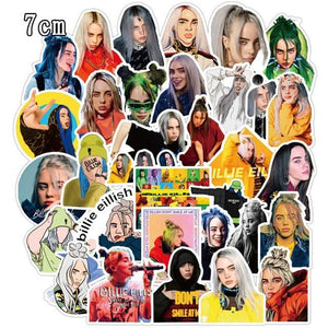 4 nouveaux autocollants Billie Eilish de style différent