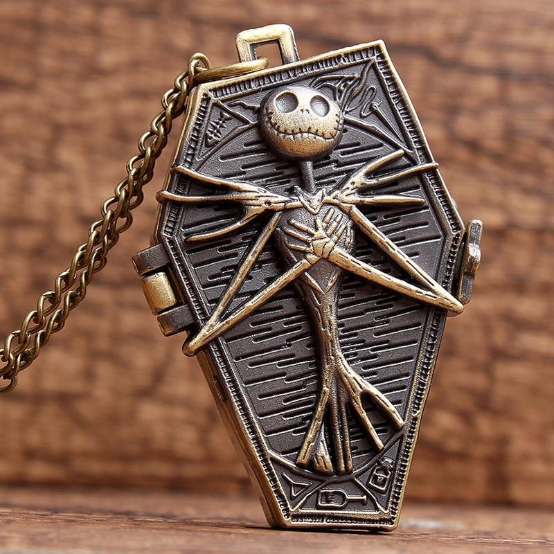 Montre de poche cercueil Jack Skellington