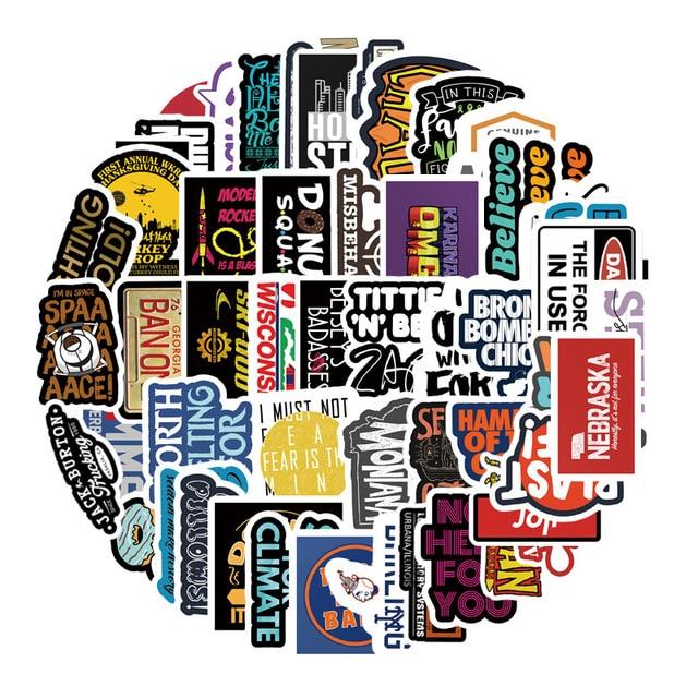 Autocollants de scrapbooking drôles de lettres anglaises