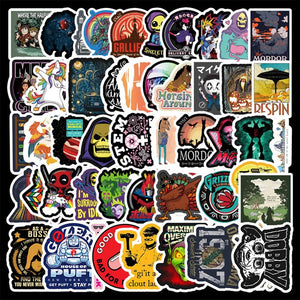 Autocollants rétro Skull Hell