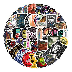 Autocollants rétro Skull Hell