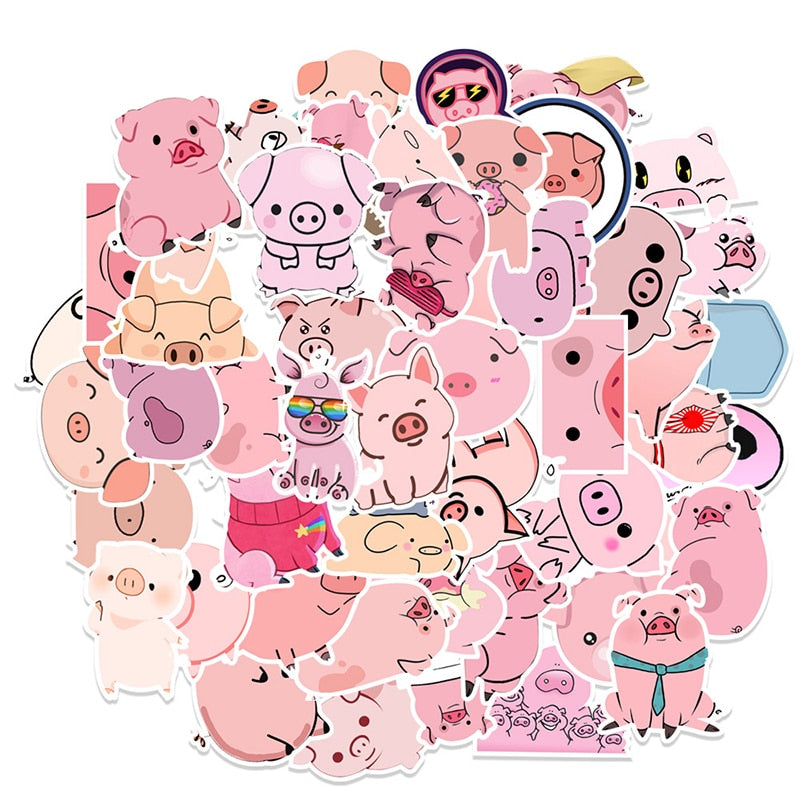 Autocollants cochon rose