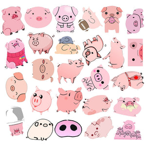 Autocollants cochon rose