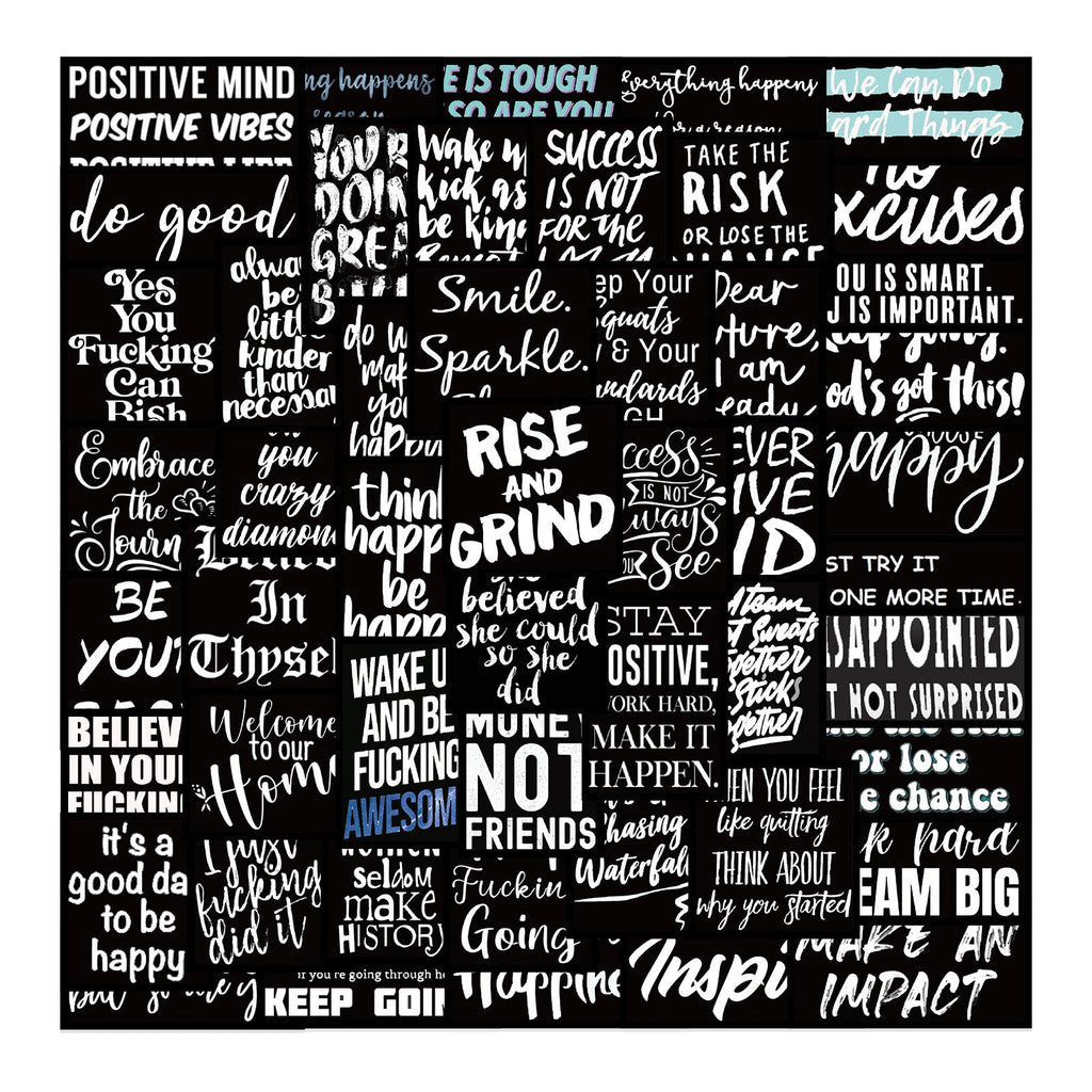Autocollants de phrases de motivation noires
