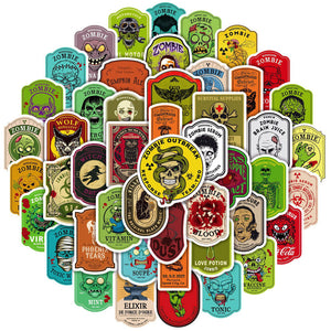 Halloween Horror Bottle Stickers